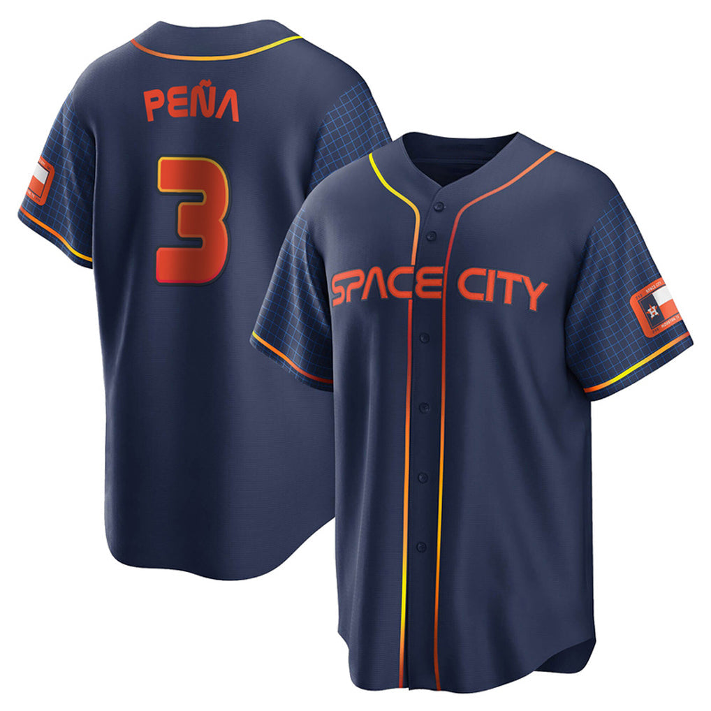 Punc H.Astros #3 Jeremy Pe?a Player Navy City Connect Home Game Stitched Jerseys