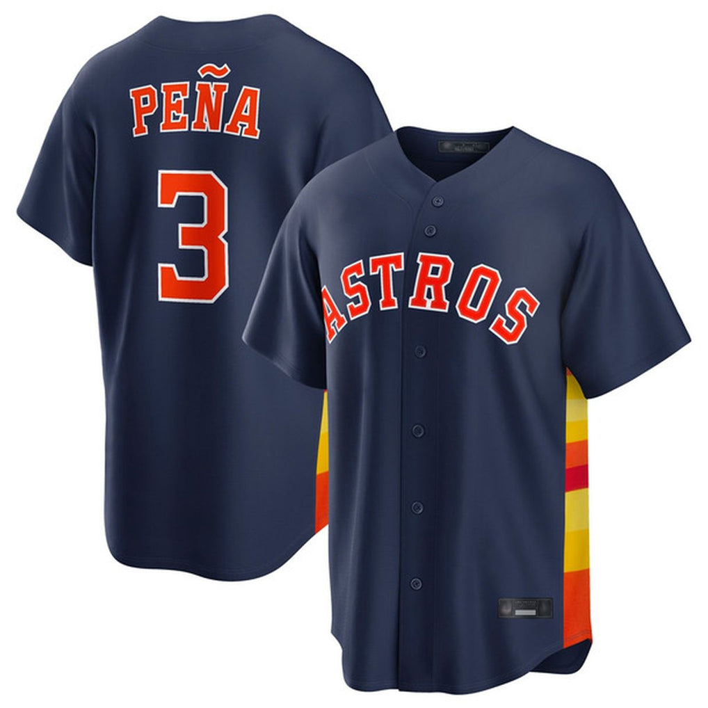 Punc H.Astros #3 Jeremy Pe?a Player Navy Home Game Stitched Jerseys