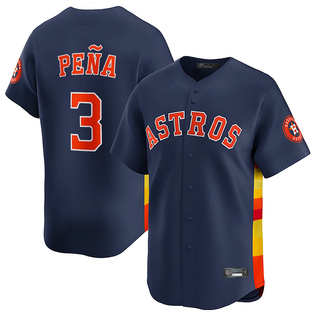 Punc H.Astros #3 Jeremy Pe?a Player Navy Home Limited Stitched Jerseys