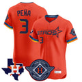 Punc H.Astros #3 Jeremy Pe?a Player Orange City Connect Texas Patch Vapor Premier Limited Elite Home Stitched Jerseys