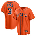 Punc H.Astros #3 Jeremy Pe?a Player Orange Home Game Stitched Jerseys