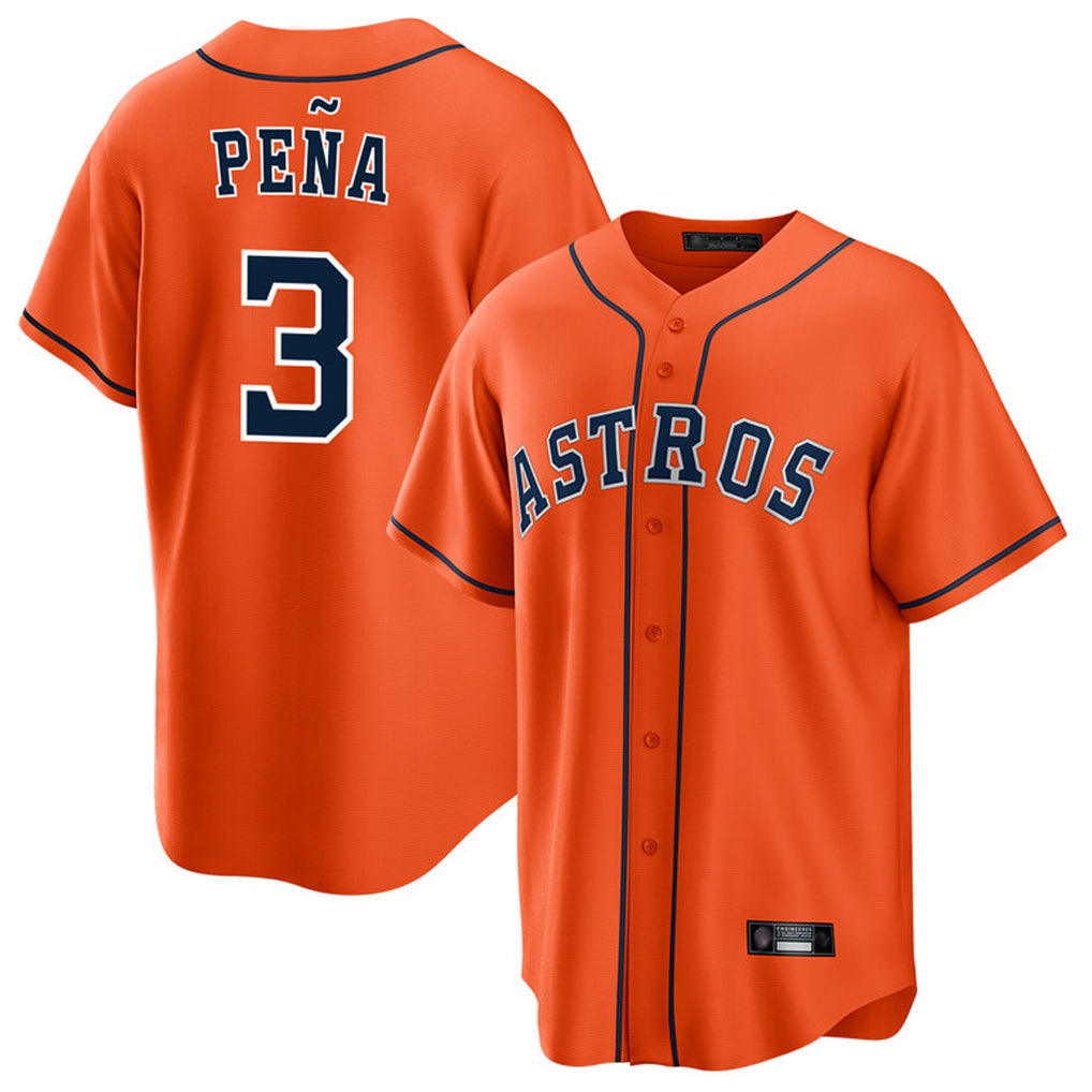 Punc H.Astros #3 Jeremy Pe?a Player Orange Home Game Stitched Jerseys