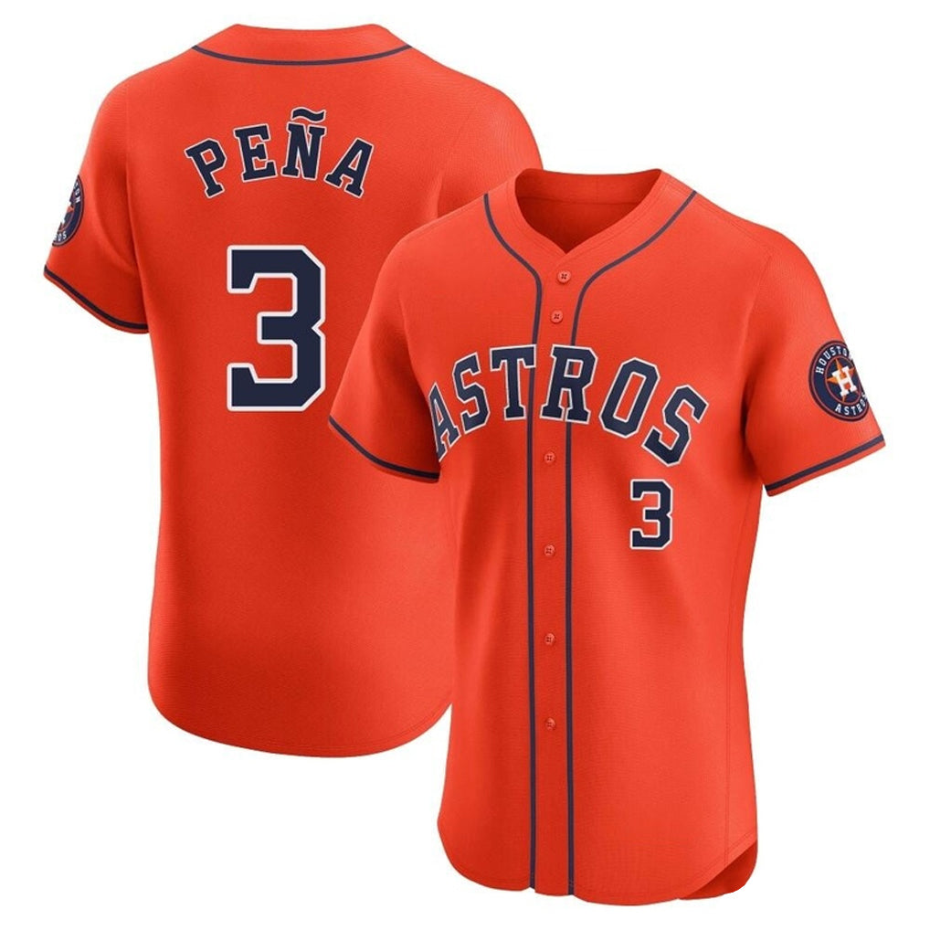 Punc H.Astros #3 Jeremy Pe?a Player Orange Home Limited Elite Stitched Jerseys