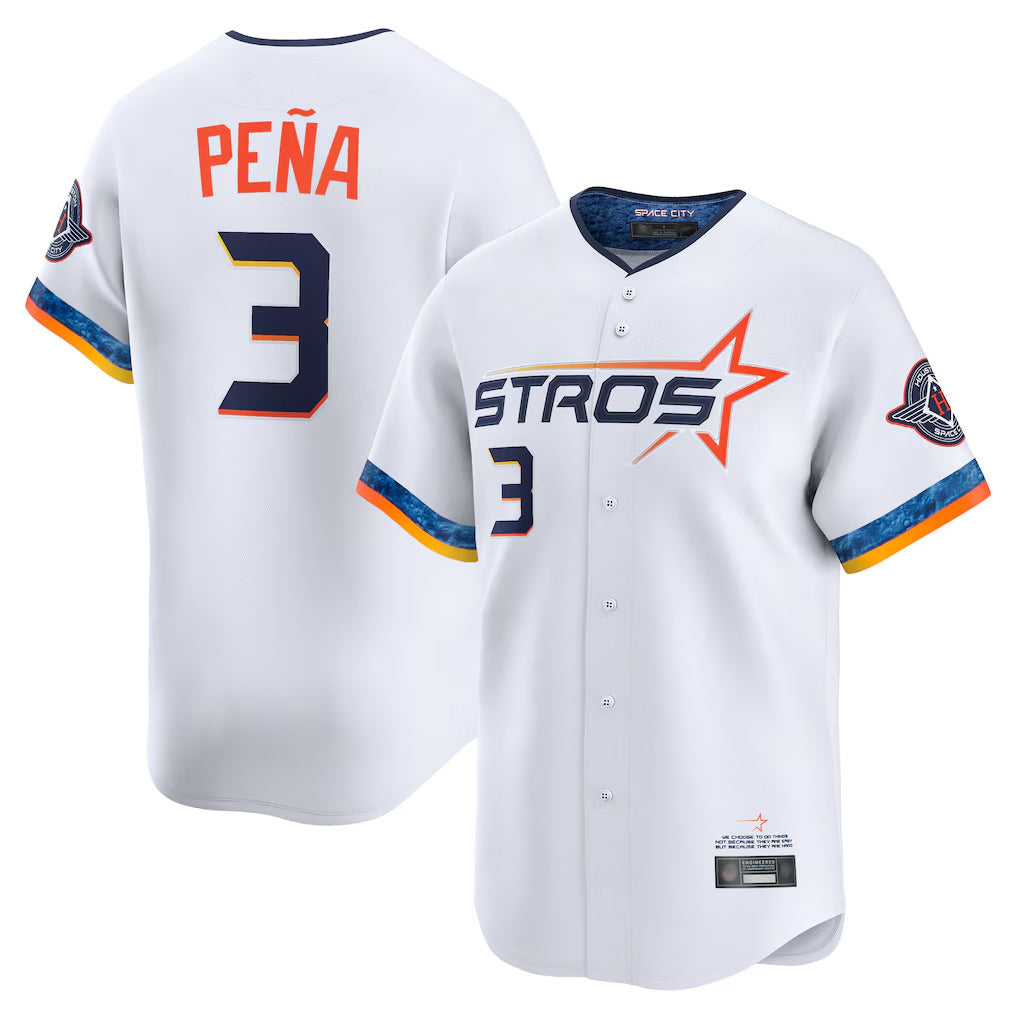Punc H.Astros #3 Jeremy Pe?a Player White City Connect Limited Home Stitched Jerseys
