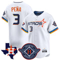 Punc H.Astros #3 Jeremy Pe?a Player White City Connect Texas Patch Vapor Premier Limited Home Stitched Jerseys
