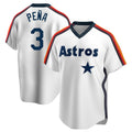 Punc H.Astros #3 Jeremy Pe?a Player White Cooperstown Collection T-shirt Stitched Jerseys