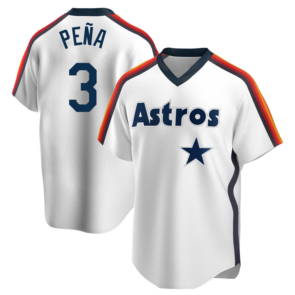 Punc H.Astros #3 Jeremy Pe?a Player White Cooperstown Collection T-shirt Stitched Jerseys
