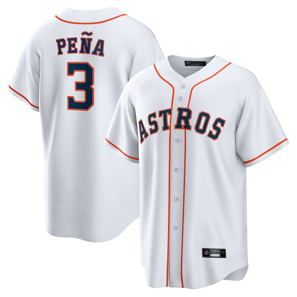 Punc H.Astros #3 Jeremy Pe?a Player White Home Game Stitched Jerseys