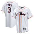 Punc H.Astros #3 Jeremy Pe?a Player White Home Game Stitched Jerseys
