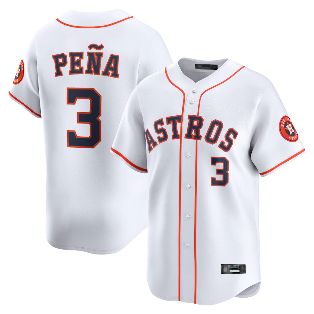 Punc H.Astros #3 Jeremy Pe?a Player White Home Limited Stitched Jerseys