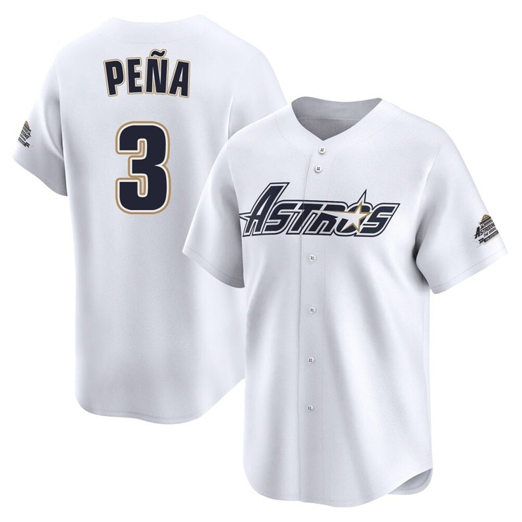 Punc H.Astros #3 Jeremy Pe?a Player White Throwback Cooperstown Collection Limited Stitched Jerseys