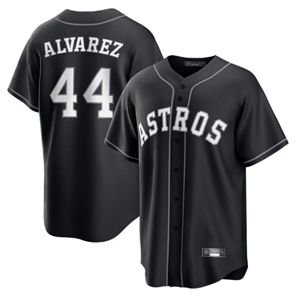 Punc H.Astros #44 Yordan Alvarez Player Black Home Game Stitched Jerseys