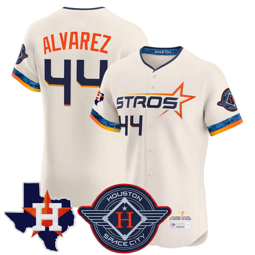 Punc H.Astros #44 Yordan Alvarez Player Cream City Connect Texas Patch Vapor Premier Limited Elite Home Stitched Jerseys