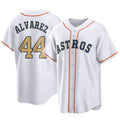 Punc H.Astros #44 Yordan Alvarez Player Gold Collection Game Home Stitched Jerseys