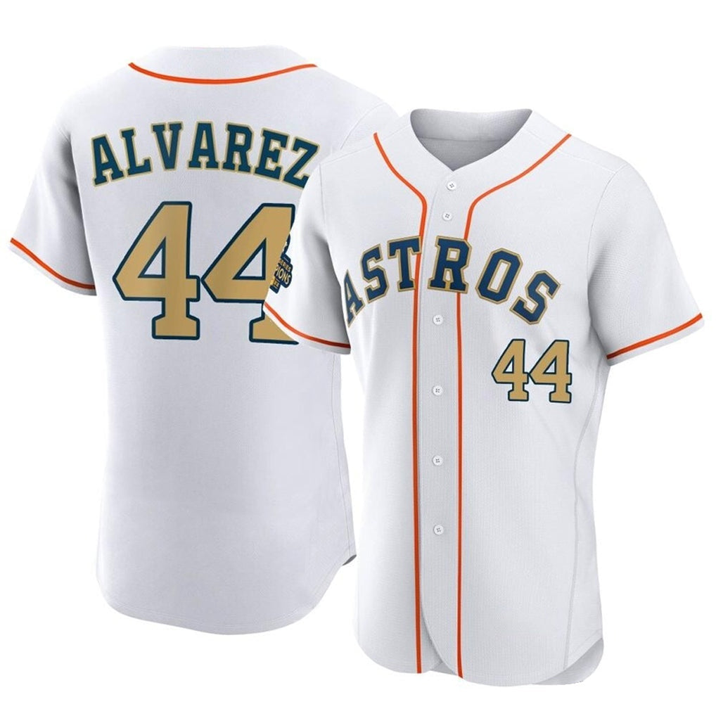 Punc H.Astros #44 Yordan Alvarez Player Gold Collection Limited Elite Home Stitched Jerseys