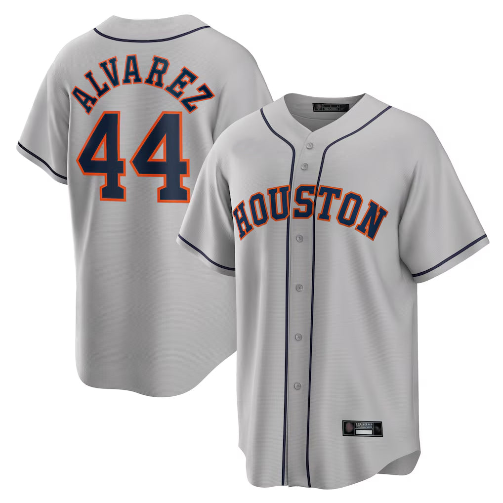 Punc H.Astros #44 Yordan Alvarez Player Gray Home Game Stitched Jerseys