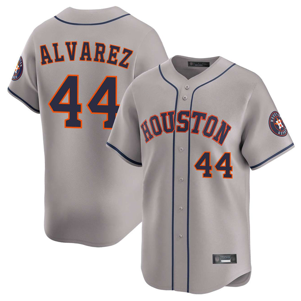 Punc H.Astros #44 Yordan Alvarez Player Gray Home Limited Stitched Jerseys