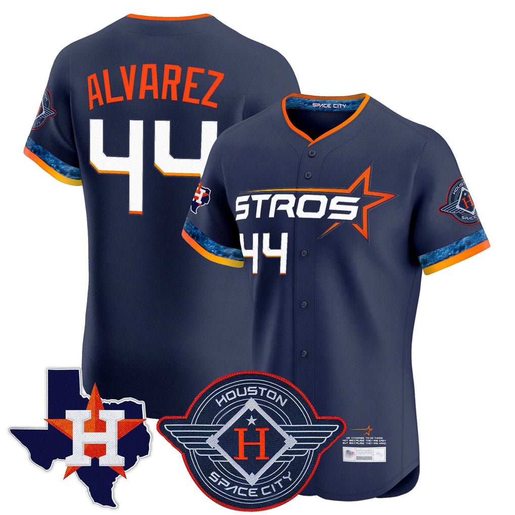 Punc H.Astros #44 Yordan Alvarez Player Navy City Connect Texas Patch Vapor Premier Limited Elite Home Stitched Jerseys