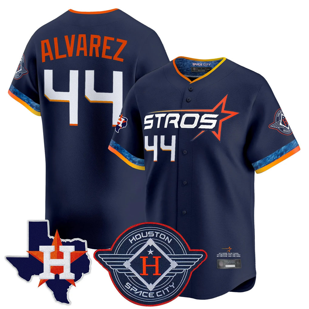 Punc H.Astros #44 Yordan Alvarez Player Navy City Connect Texas Patch Vapor Premier Limited Home Stitched Jerseys