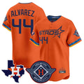 Punc H.Astros #44 Yordan Alvarez Player Orange City Connect Texas Patch Vapor Premier Limited Home Stitched Jerseys