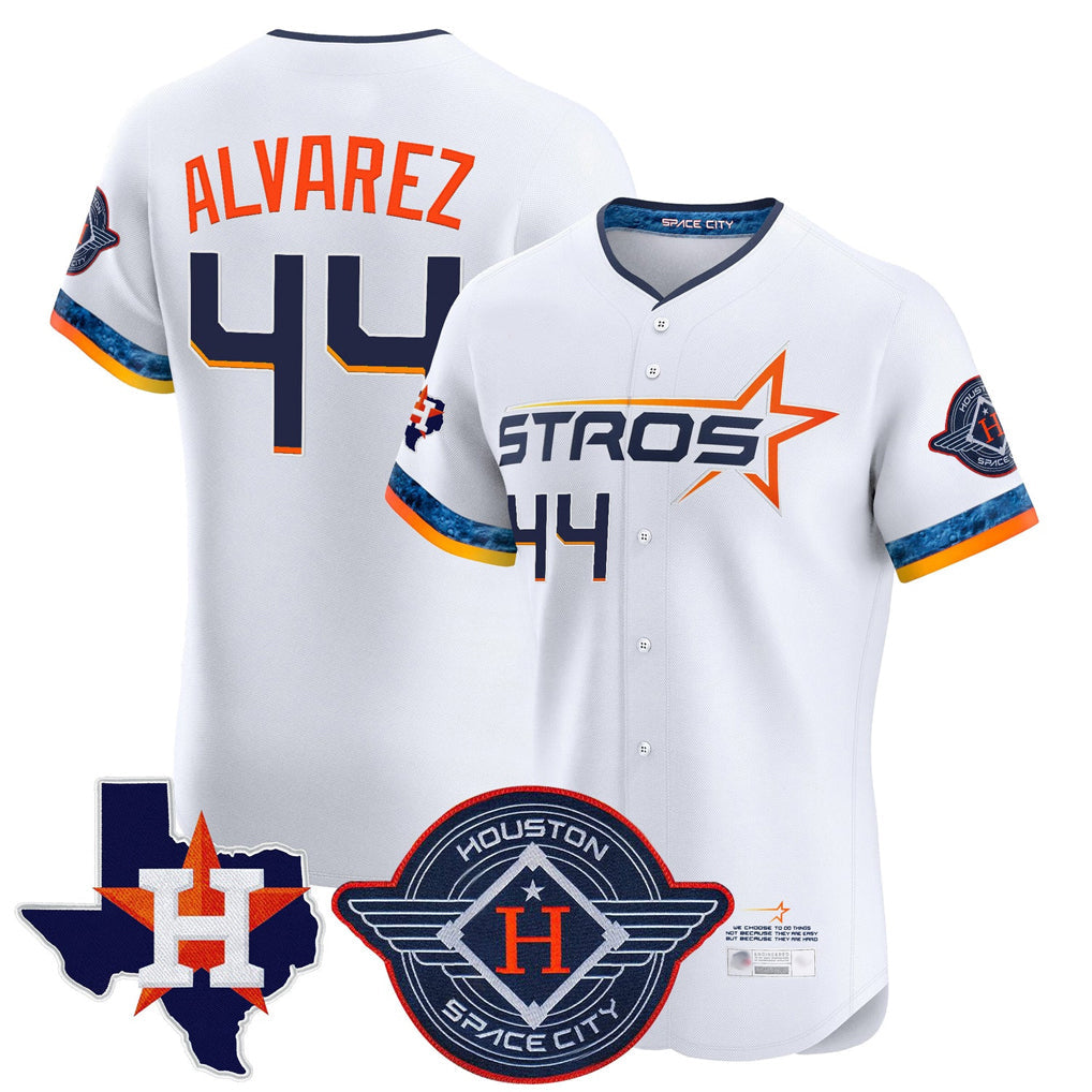Punc H.Astros #44 Yordan Alvarez Player White City Connect Texas Patch Vapor Premier Limited Elite Home Stitched Jerseys