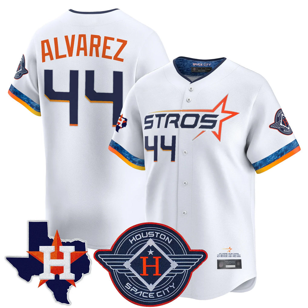 Punc H.Astros #44 Yordan Alvarez Player White City Connect Texas Patch Vapor Premier Limited Home Stitched Jerseys