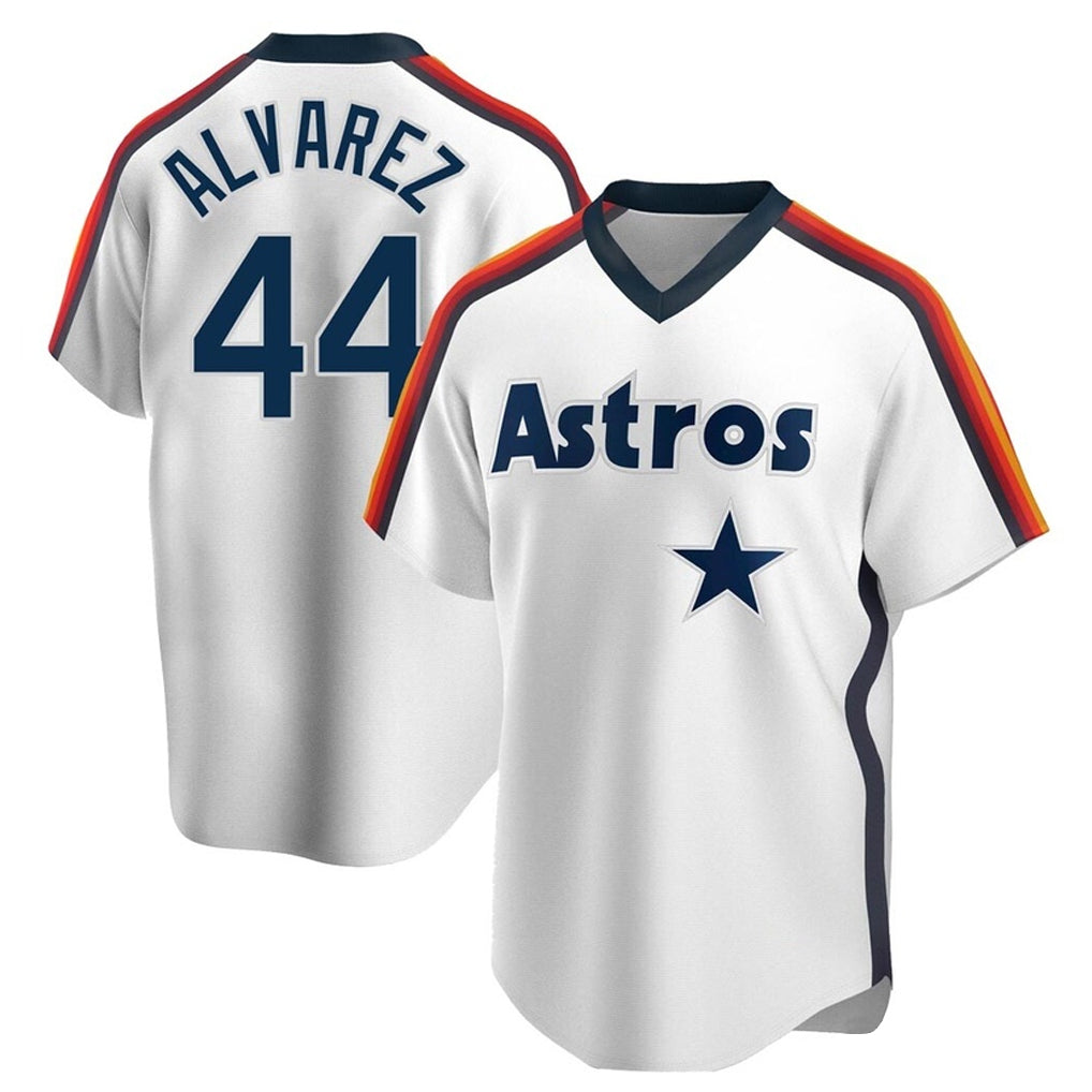 Punc H.Astros #44 Yordan Alvarez Player White Cooperstown Collection T-shirt Stitched Jerseys