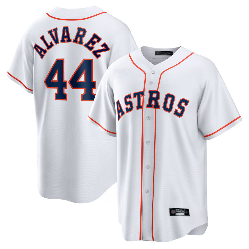 Punc H.Astros #44 Yordan Alvarez Player White Home Game Stitched Jerseys