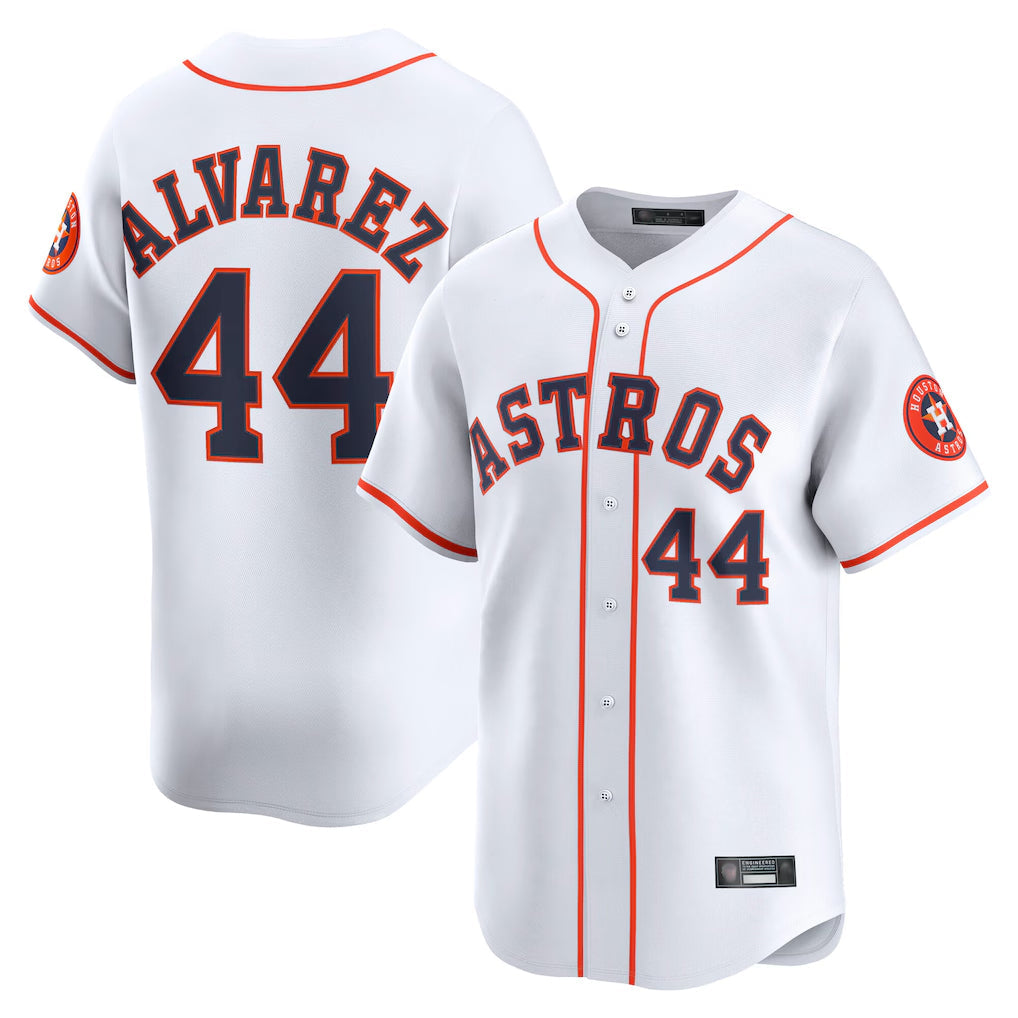 Punc H.Astros #44 Yordan Alvarez Player White Home Limited Stitched Jerseys