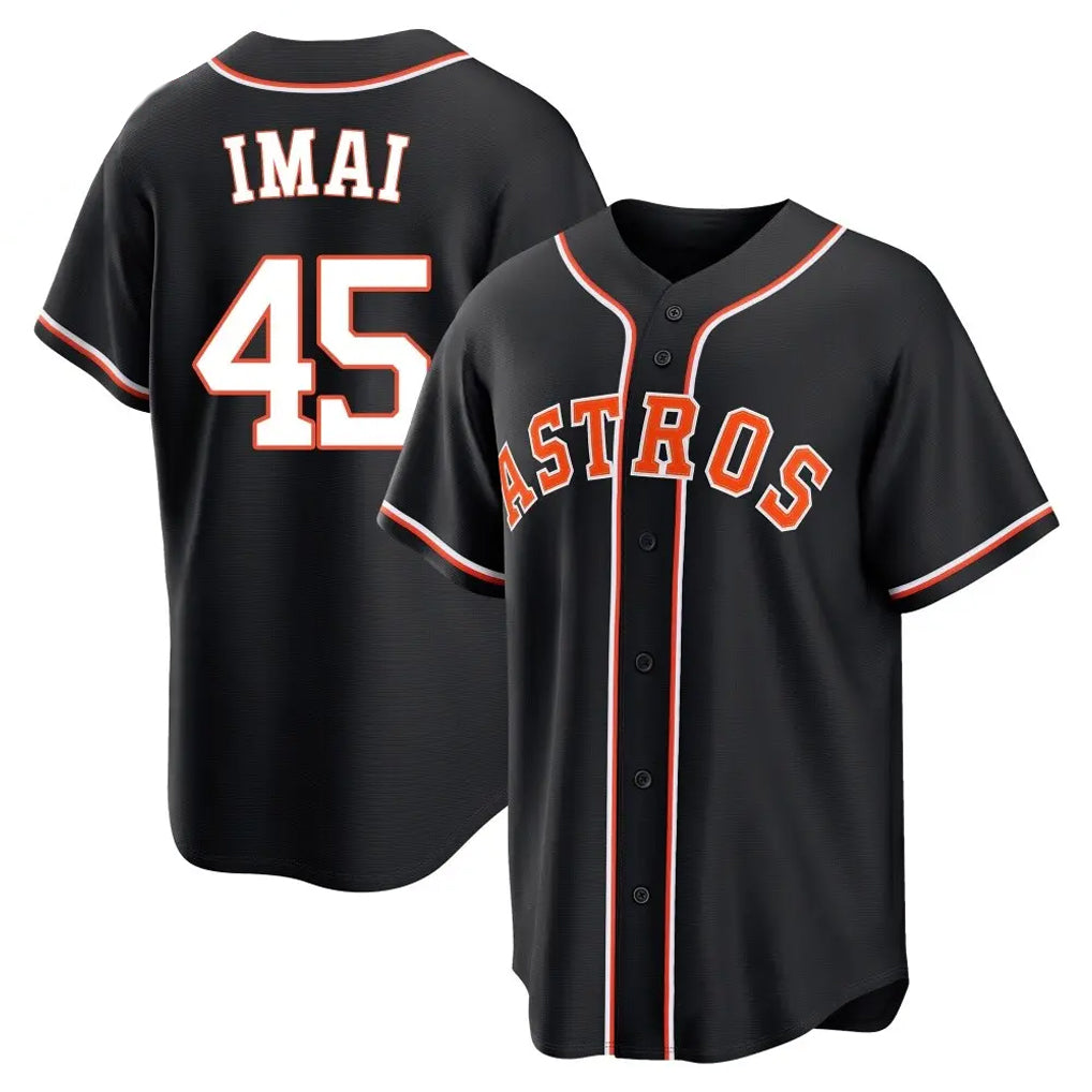 Punc H.Astros #45 Tatsuya Imai Player Black Fashion Out Home Game Stitched Jerseys