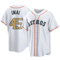 Punc H.Astros #45 Tatsuya Imai Player Gold Collection Game Home Stitched Jerseys