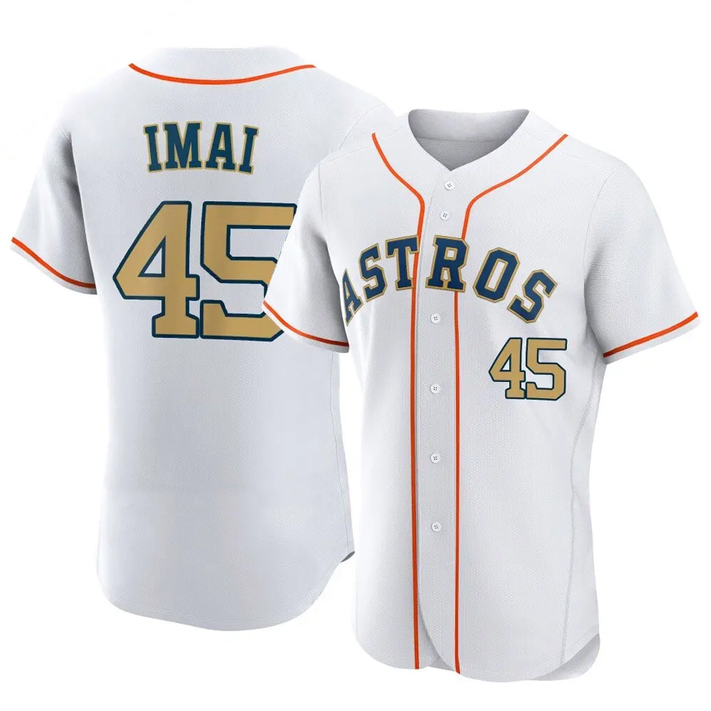 Punc H.Astros #45 Tatsuya Imai Player Gold Collection Limited Elite Home Stitched Jerseys