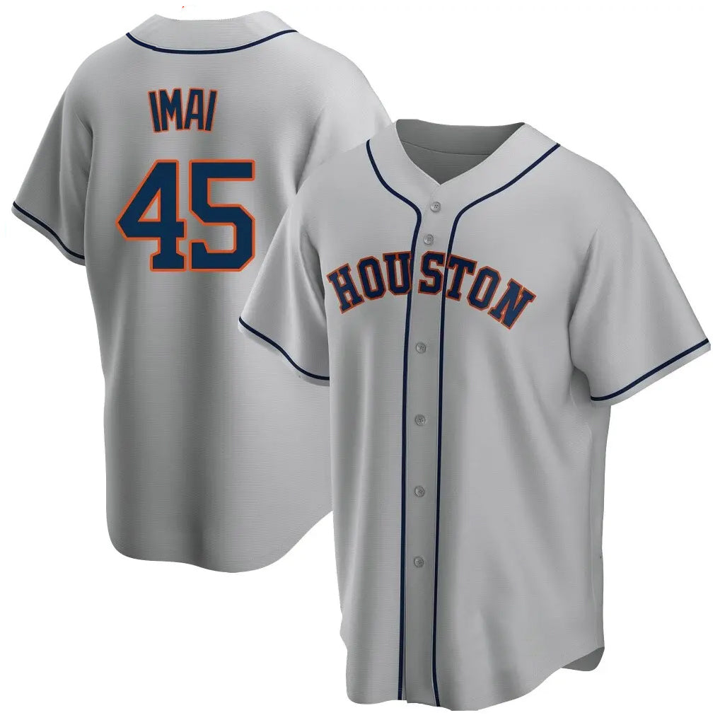 Punc H.Astros #45 Tatsuya Imai Player Gray Home Game Stitched Jerseys