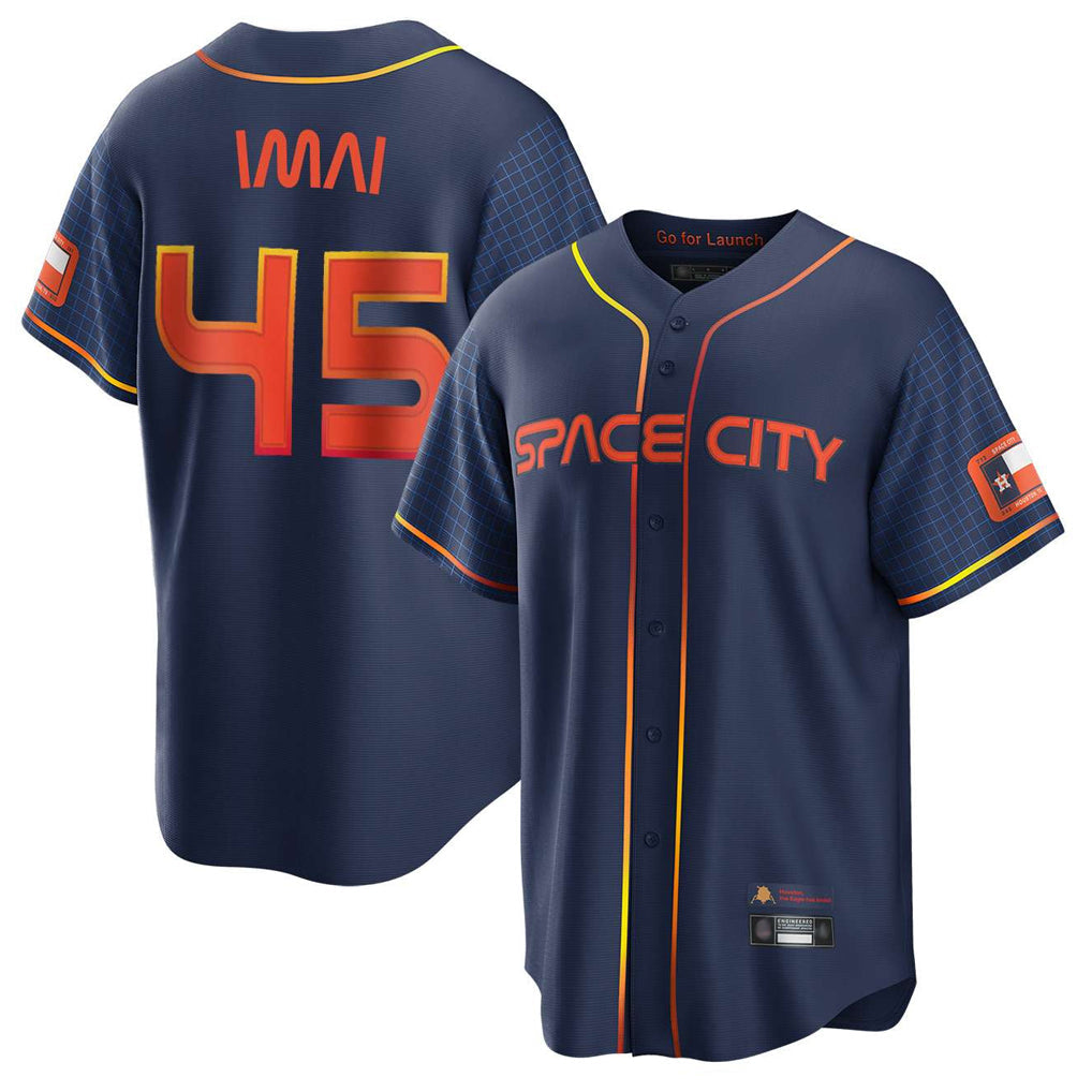 Punc H.Astros #45 Tatsuya Imai Player Navy City Connect Home Game Stitched Jerseys