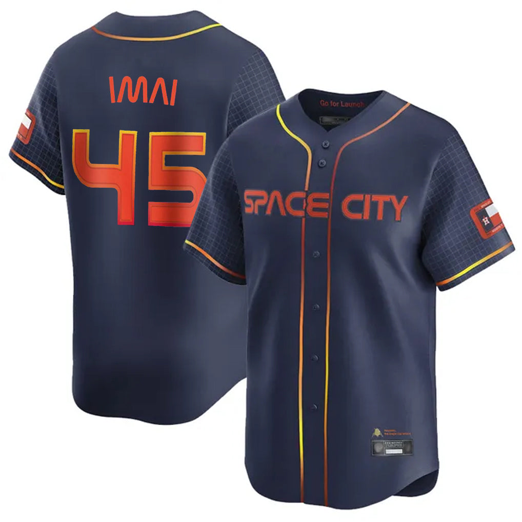 Punc H.Astros #45 Tatsuya Imai Player Navy City Connect Home Limited Stitched Jerseys