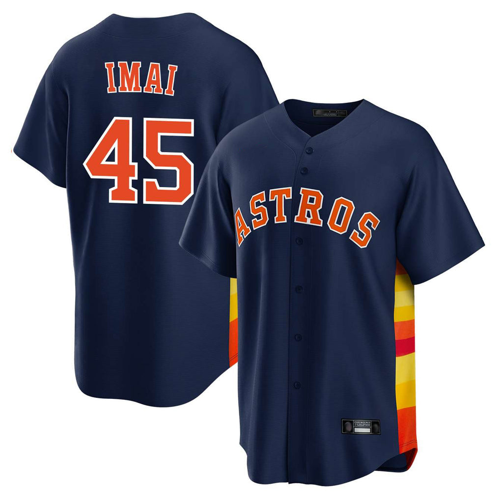 Punc H.Astros #45 Tatsuya Imai Player Navy Home Game Stitched Jerseys