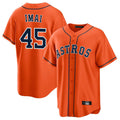 Punc H.Astros #45 Tatsuya Imai Player Orange Home Game Stitched Jerseys