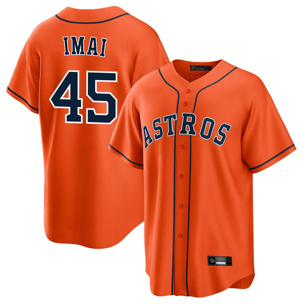 Punc H.Astros #45 Tatsuya Imai Player Orange Home Game Stitched Jerseys