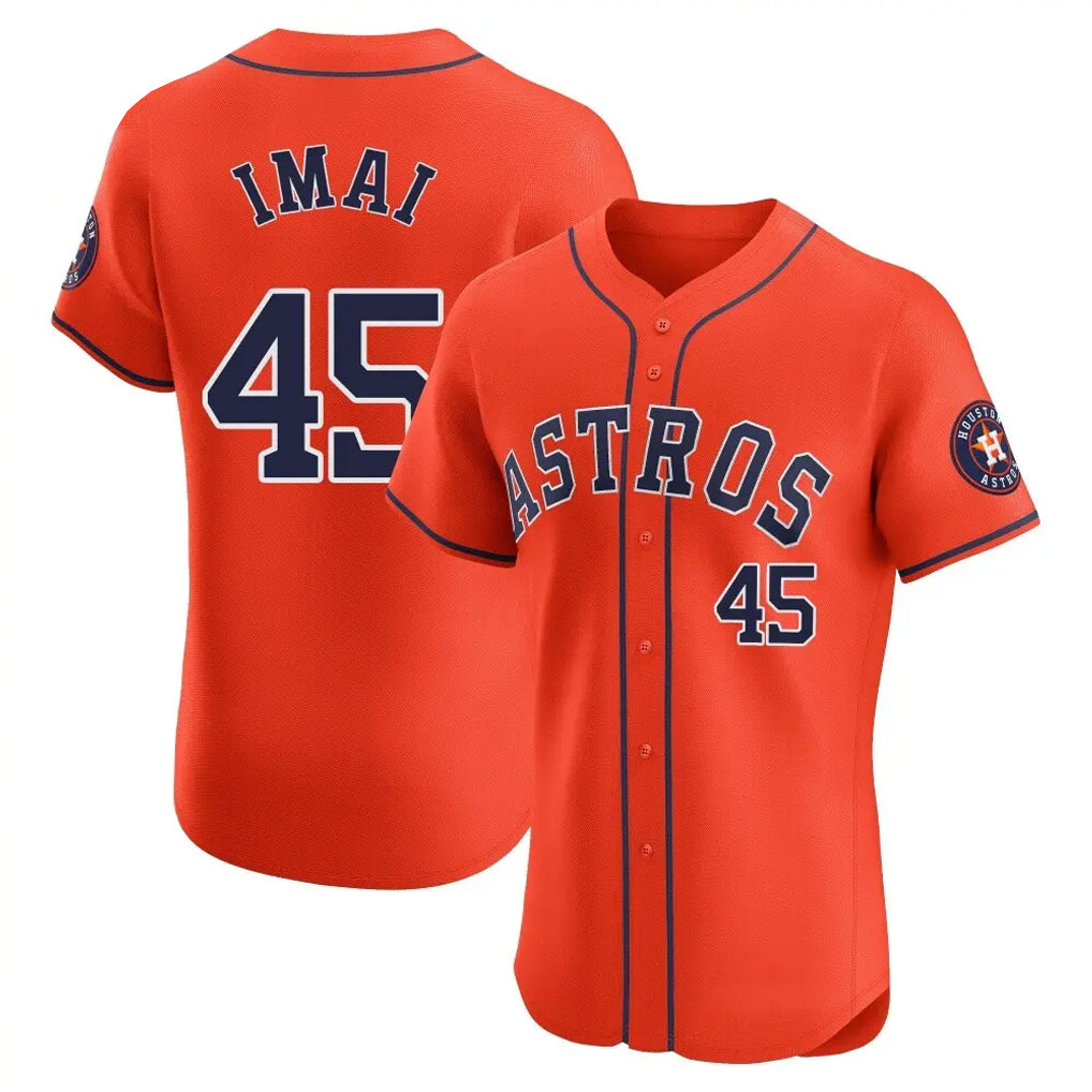 Punc H.Astros #45 Tatsuya Imai Player Orange Home Limited Elite Stitched Jerseys