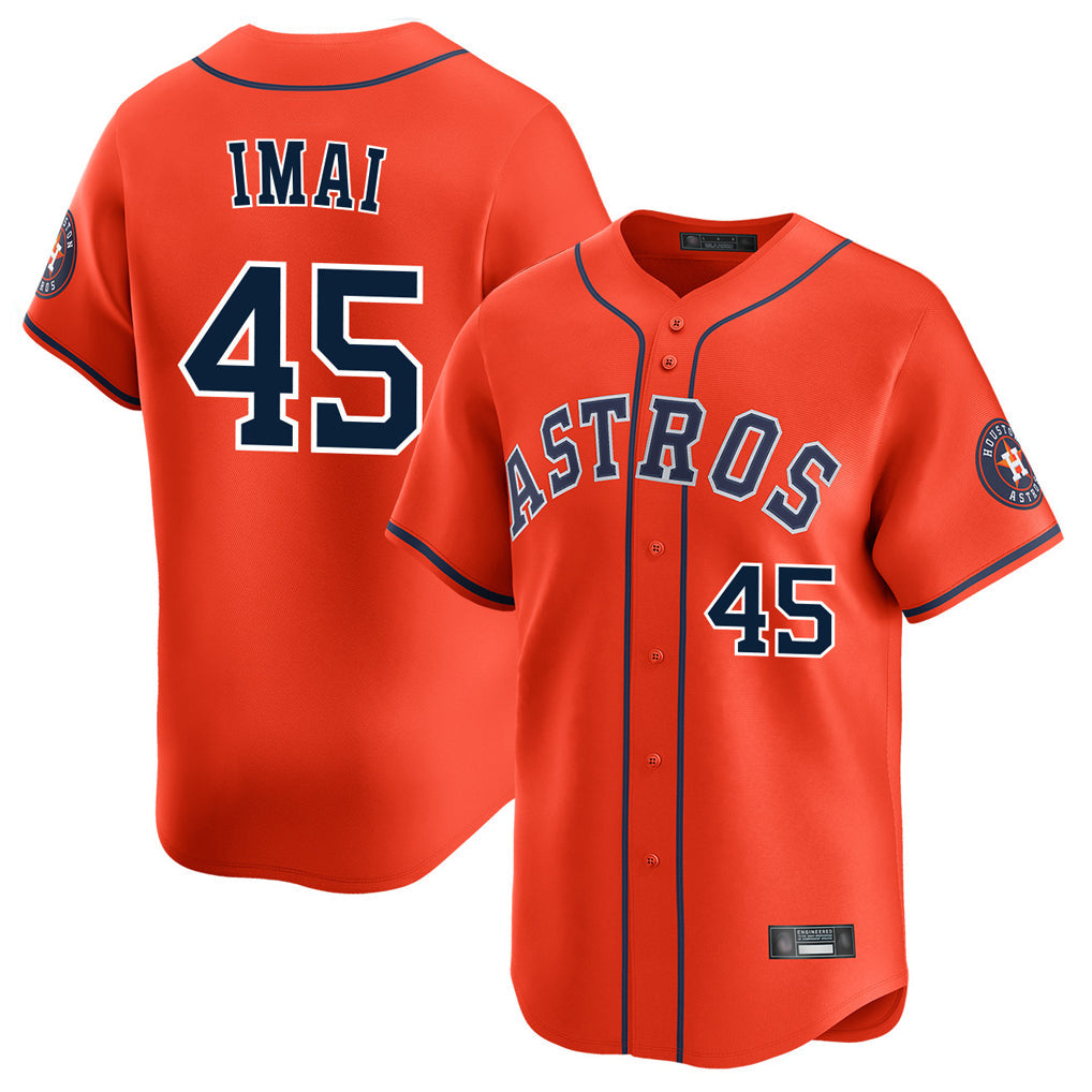 Punc H.Astros #45 Tatsuya Imai Player Orange Home Limited Stitched Jerseys
