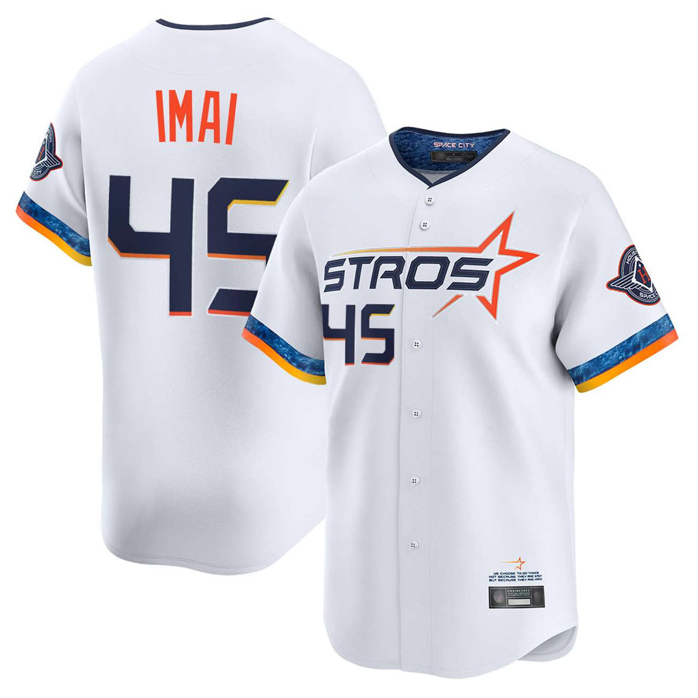 Punc H.Astros #45 Tatsuya Imai Player White City Connect Limited Home Stitched Jerseys