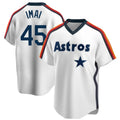 Punc H.Astros #45 Tatsuya Imai Player White Cooperstown Collection T-shirt Stitched Jerseys
