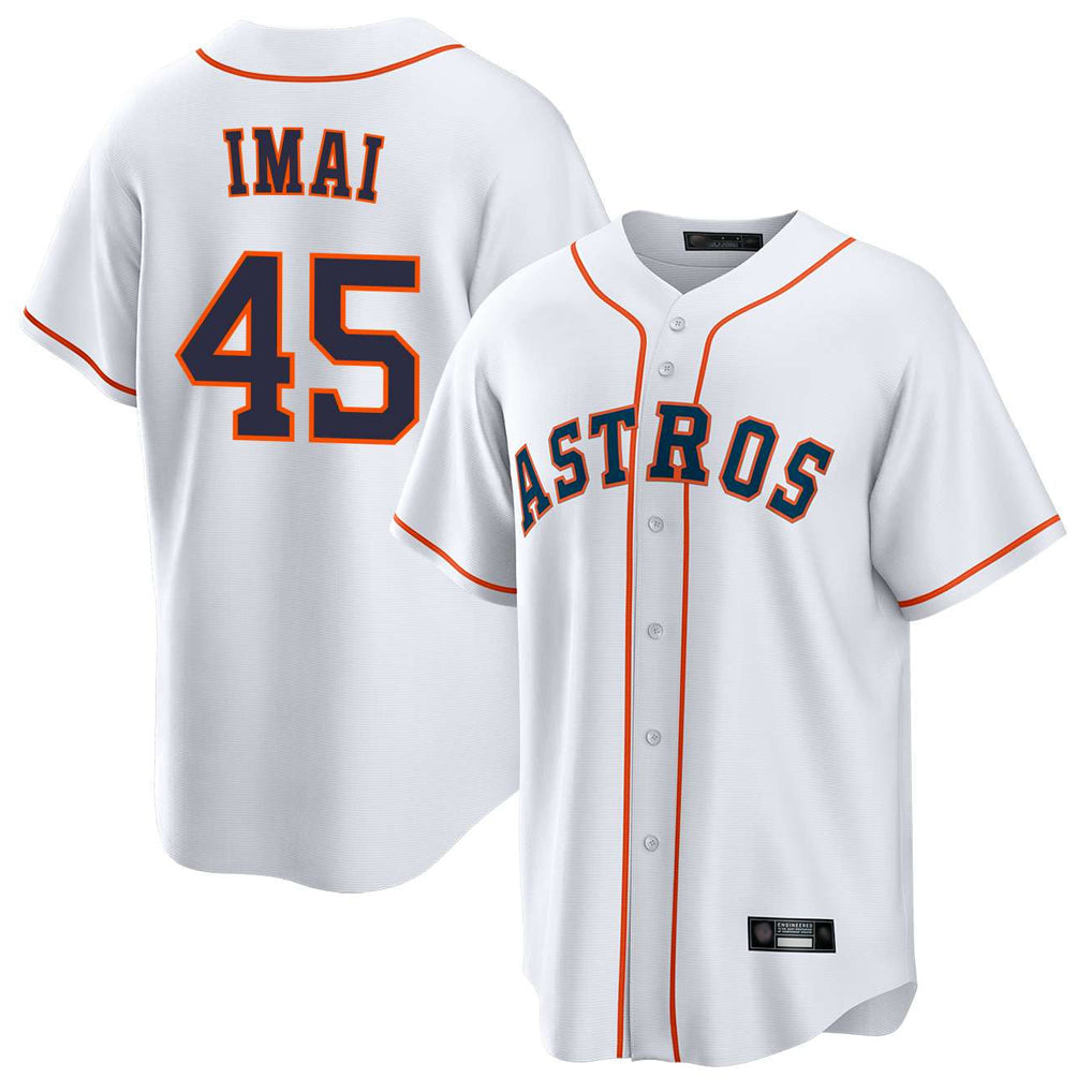 Punc H.Astros #45 Tatsuya Imai Player White Home Game Stitched Jerseys