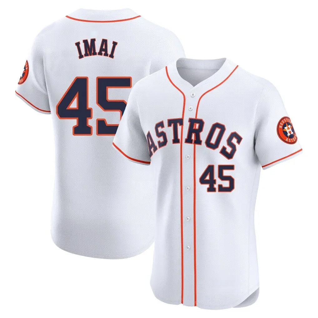 Punc H.Astros #45 Tatsuya Imai Player White Limited Elite Home Stitched Jerseys