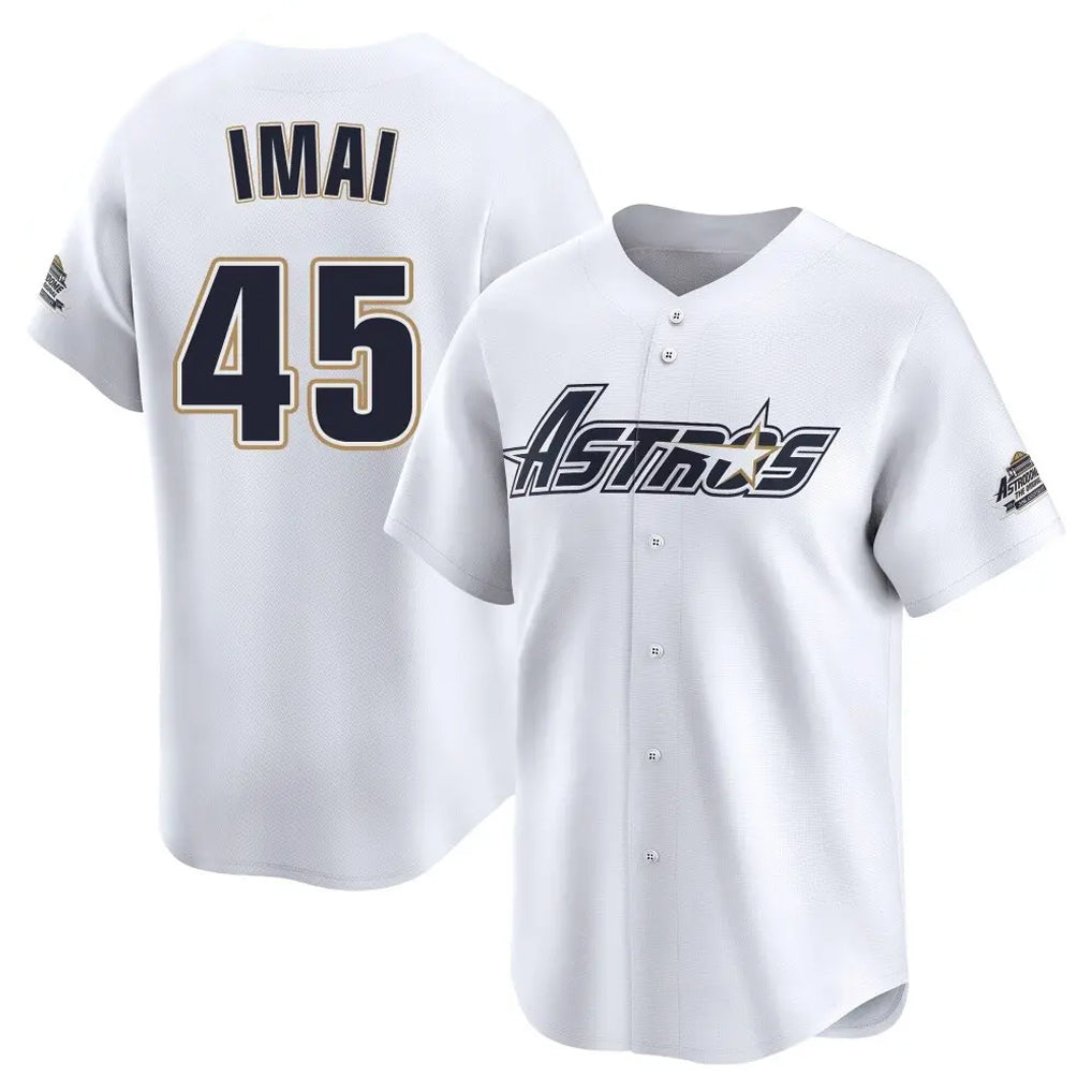 Punc H.Astros #45 Tatsuya Imai Player White Throwback Cooperstown Collection Limited Stitched Jerseys