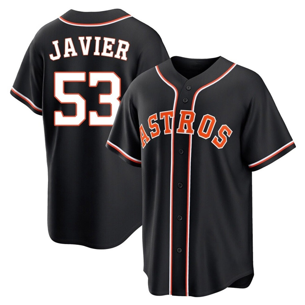 Punc H.Astros #53 Cristian Javier Player Black Fashion Out Home Game Stitched Jerseys