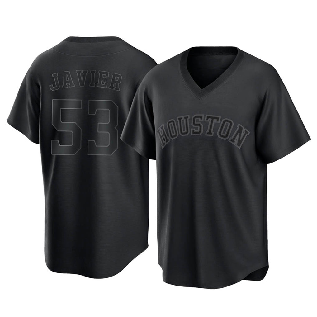 Punc H.Astros #53 Cristian Javier Player Black Fashion T-shirt Home Game Stitched Jerseys
