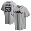Punc H.Astros #53 Cristian Javier Player Gray Home Game Stitched Jerseys