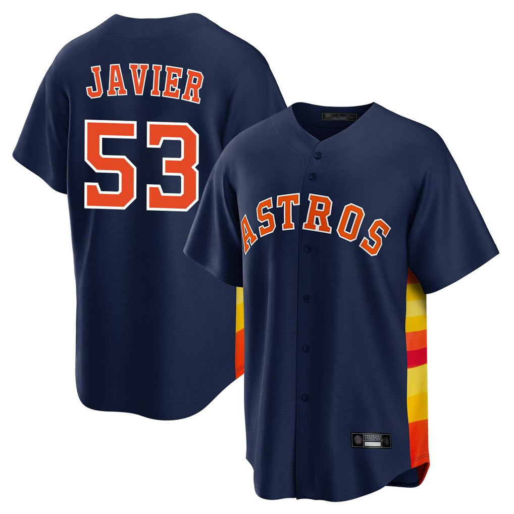 Punc H.Astros #53 Cristian Javier Player Navy Home Game Stitched Jerseys