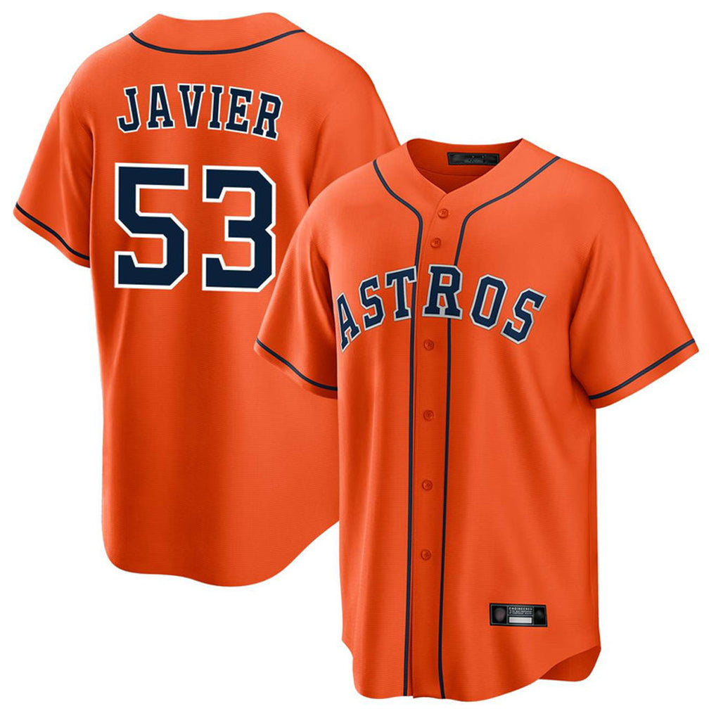 Punc H.Astros #53 Cristian Javier Player Orange Home Game Stitched Jerseys